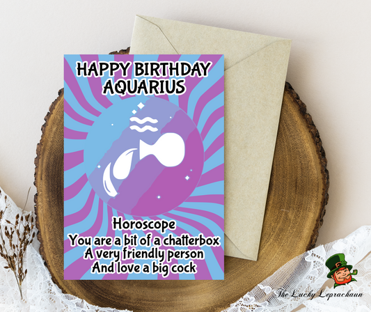 Horoscope Aquarius Birthday Card