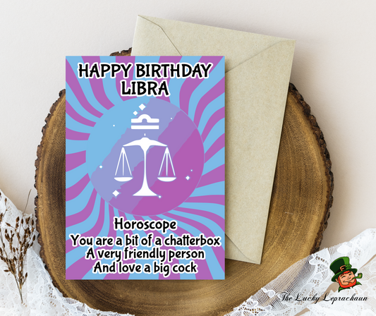 Horoscope Libra Birthday Card