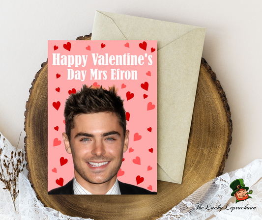 Zac Efron  Valentines Card